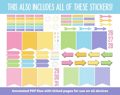 31 Day Digital Journal + Sticker Bundle | Sunbeam Theme