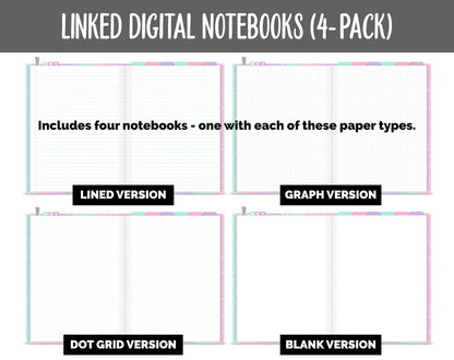 Linked Digital Notebooks 4- Pack | Charmed Theme | GoodNotes, iPad & Android