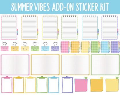Summer Vibes Add-On Digital Stickers | GoodNotes & iPad | Trackers, Budget, Fitness, Health, Habits
