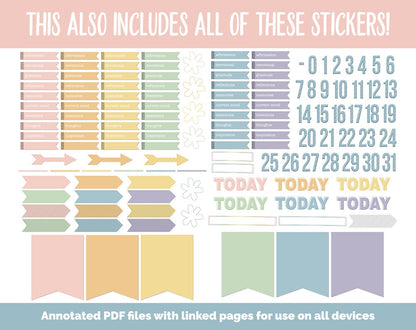 31 Day Digital Journal + Sticker Bundle | Boho Theme