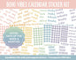 Boho Vibes Calendar Essentials Digital Planner Stickers | GoodNotes, iPad and Android | Dates, Days of the Week, Months