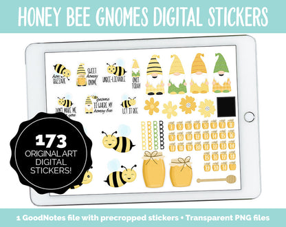 Honey Bee Gnomes Digital Planner Stickers | GoodNotes, iPad and Android | Honeycomb, Wildflowers, Gnome