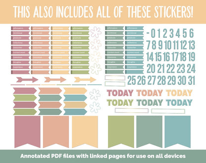 31 Day Digital Journal + Sticker Bundle | Farmstead Theme