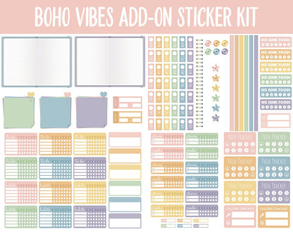 Boho Vibes Add-On Digital Stickers | GoodNotes & iPad | Trackers, Budget, Fitness, Health, Habits