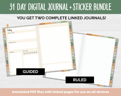 31 Day Digital Journal + Sticker Bundle | Autumn Theme