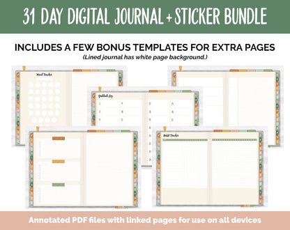 31 Day Digital Journal + Sticker Bundle | Autumn Theme