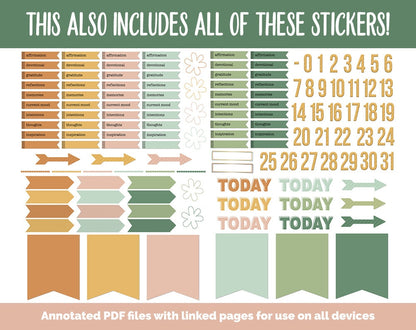 31 Day Digital Journal + Sticker Bundle | Autumn Theme