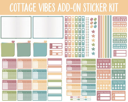 Cottage Vibes Add-On Digital Stickers | GoodNotes & iPad | Trackers, Budget, Fitness, Health, Habits
