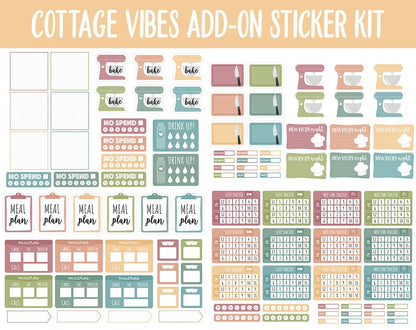 Cottage Vibes Add-On Digital Stickers | GoodNotes & iPad | Trackers, Budget, Fitness, Health, Habits