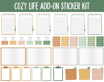 Cozy Life Add-On Digital Stickers | GoodNotes & iPad | Trackers, Budget, Fitness, Health, Habits