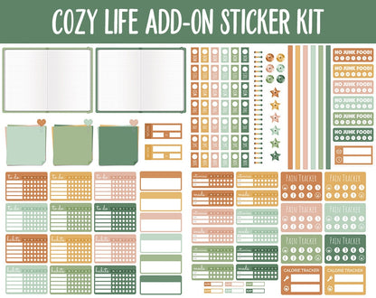 Cozy Life Add-On Digital Stickers | GoodNotes & iPad | Trackers, Budget, Fitness, Health, Habits