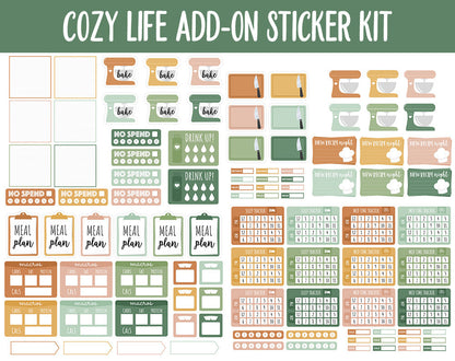Cozy Life Add-On Digital Stickers | GoodNotes & iPad | Trackers, Budget, Fitness, Health, Habits