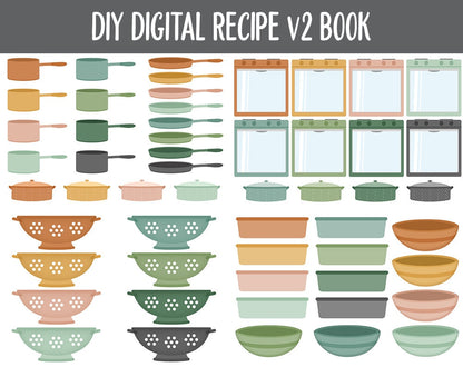 UPDATED! DIY Digital Recipe Book v2 + Sticker Set | Goodnotes, iPad & Android  | Recipes, Meal Planning