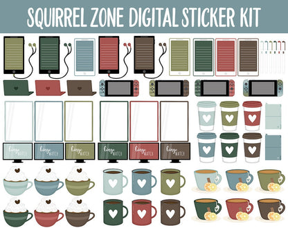 Squirrel Zone Digital Sticker Mega Bundle | GoodNotes & iPad | November, Fall, Papers, Activities, Adulting, Tasks
