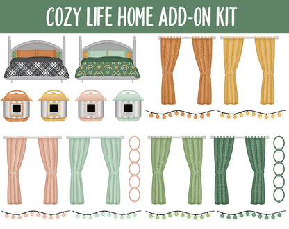 Cozy Life Home Digital Stickers | GoodNotes & iPad | Furniture, Decor, Autumn, Fall