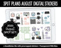 Spot Plans August Digital Stickers | GoodNotes, iPad and Android | Boho, Rainbow, Sassy, Adulting, Planning