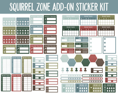 Squirrel Zone Add-On Digital Stickers | GoodNotes & iPad | Trackers, Budget, Fitness, Health, Habits