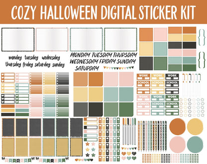 Cozy Halloween Digital Stickers | GoodNotes & iPad | Sassy Cat, Boho, Decor, Autumn, Fall