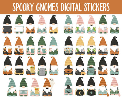 Spooky Gnomes Digital Stickers | GoodNotes & iPad | Halloween, Boho, Decor, Autumn, Fall