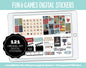 Fun & Games Digital Planner Stickers | GoodNotes, iPad and Android | Family Time, Movies, TV, Binge Watching, Board Games, Classic
