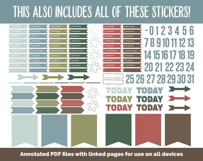 31 Day Digital Journal + Sticker Bundle | Breezy Theme
