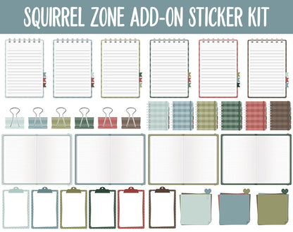 Squirrel Zone Add-On Digital Stickers | GoodNotes & iPad | Trackers, Budget, Fitness, Health, Habits