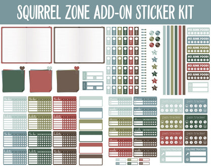 Squirrel Zone Add-On Digital Stickers | GoodNotes & iPad | Trackers, Budget, Fitness, Health, Habits