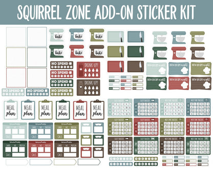 Squirrel Zone Add-On Digital Stickers | GoodNotes & iPad | Trackers, Budget, Fitness, Health, Habits