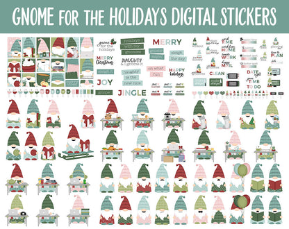 Gnome for the Holidays Digital Sticker Mega Bundle | GoodNotes & iPad | Christmas, Holidays, December, Papers, Activities, Adulting, Tasks