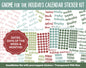Gnome for the Holidays Calendar Essentials Digital Planner Stickers | GoodNotes, iPad and Android | Dates, Days of the Week, Months