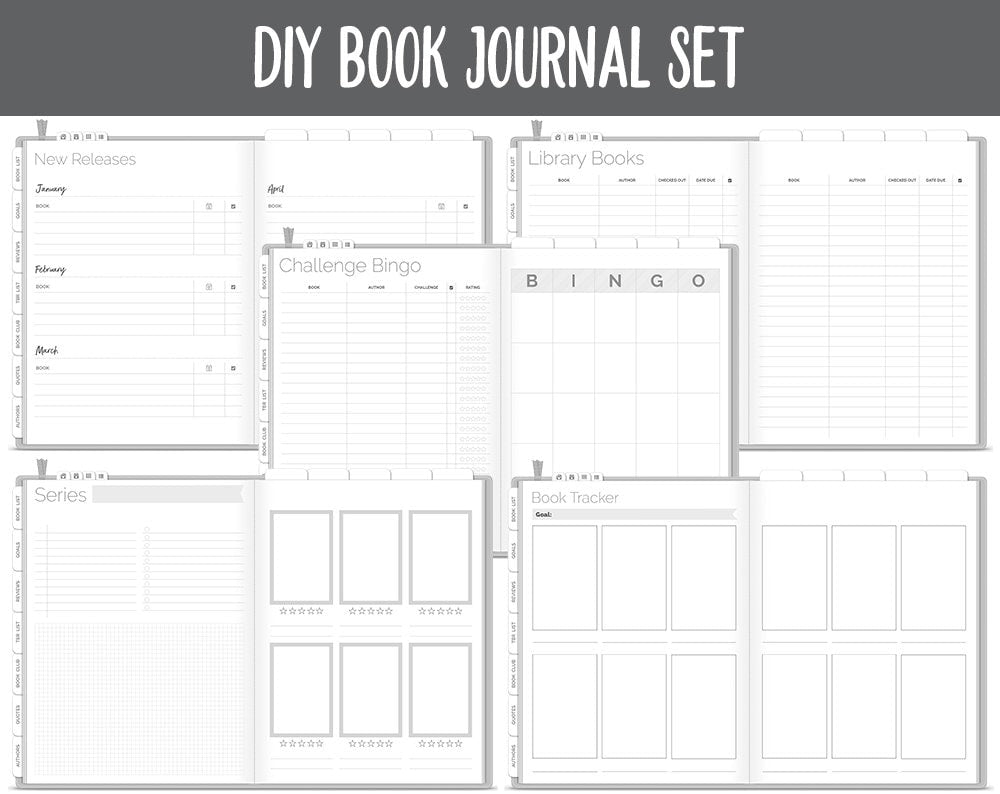DIY Digital Book Journal + Sticker Set | Goodnotes, iPad & Android  | Reading Tracker, Reviews, Log, Challenges