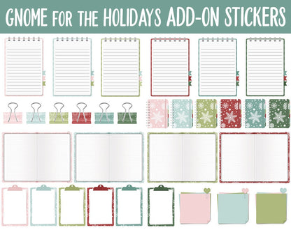 Gnome for the Holidays Add-On Digital Stickers | GoodNotes & iPad | Trackers, Budget, Fitness, Health, Habits