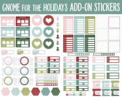 Gnome for the Holidays Add-On Digital Stickers | GoodNotes & iPad | Trackers, Budget, Fitness, Health, Habits