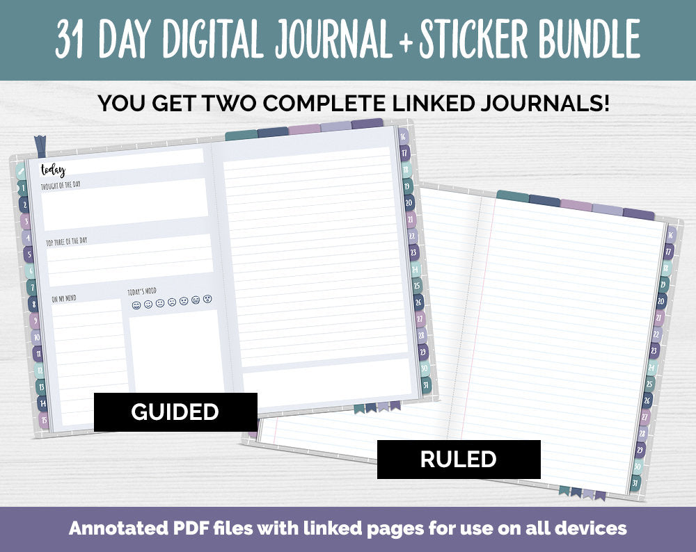 31 Day Digital Journal + Sticker Bundle | Destiny Theme