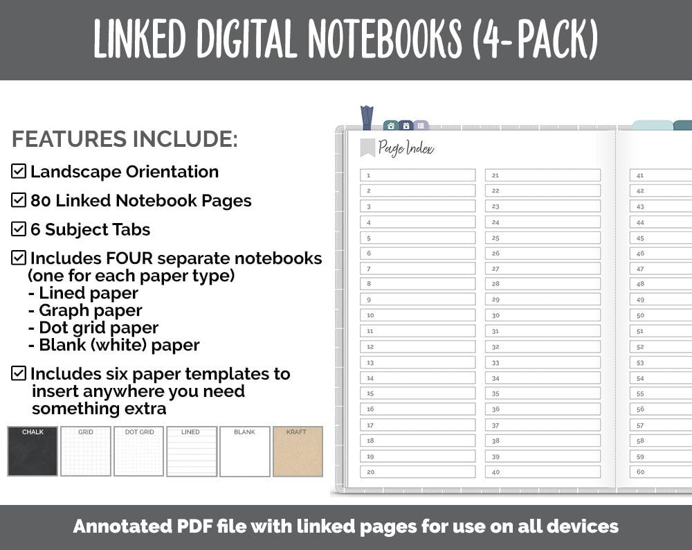 Linked Digital Notebooks 4- Pack | Destiny Theme | GoodNotes, iPad & Android