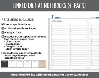 Linked Digital Notebooks 4- Pack | Destiny Theme | GoodNotes, iPad & Android