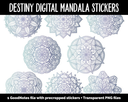 Destiny Mandala Digital Planner Stickers | GoodNotes, iPad and Android | Gradient, Ombre, Coloring