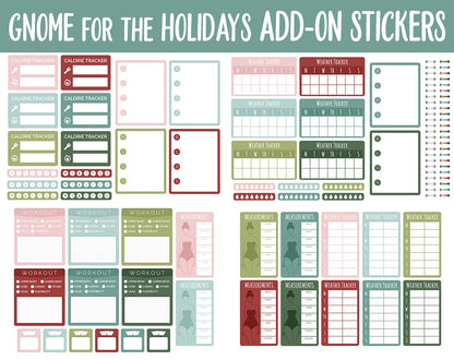 Gnome for the Holidays Add-On Digital Stickers | GoodNotes & iPad | Trackers, Budget, Fitness, Health, Habits