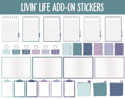 Livin' Life Add-On Digital Stickers | GoodNotes & iPad | Trackers, Budget, Fitness, Health, Habits