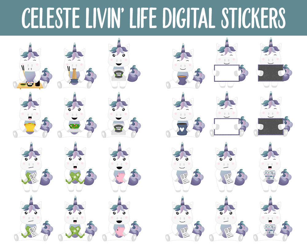 Celeste Livin' Life Digital Planner Stickers | GoodNotes, iPad and Android | Kawaii, Cleaning, Work, Tasks, Activities, Planning