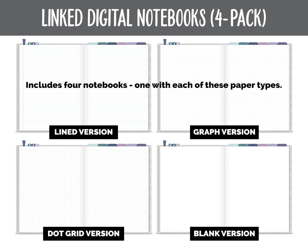 Linked Digital Notebooks 4- Pack | Destiny Theme | GoodNotes, iPad & Android