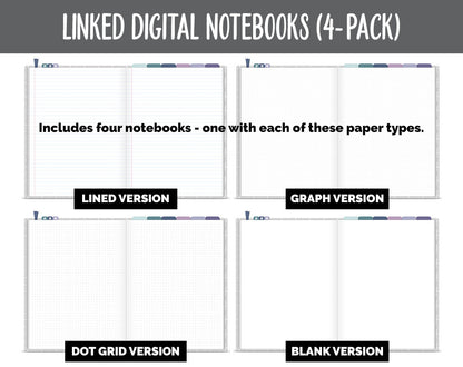 Linked Digital Notebooks 4- Pack | Destiny Theme | GoodNotes, iPad & Android