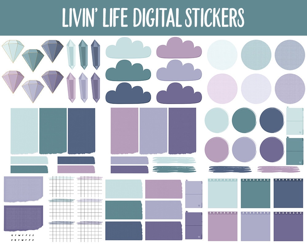 Livin' Life Digital Sticker Mega Bundle | GoodNotes & iPad | New Year, January, Goals, Vision Board, Travel, Errands, Adulting, Tasks