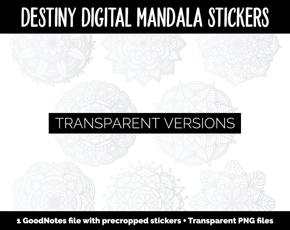 Destiny Mandala Digital Planner Stickers | GoodNotes, iPad and Android | Gradient, Ombre, Coloring