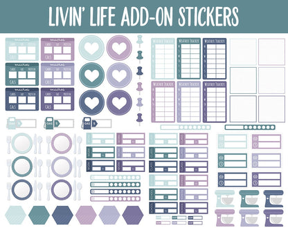 Livin' Life Add-On Digital Stickers | GoodNotes & iPad | Trackers, Budget, Fitness, Health, Habits