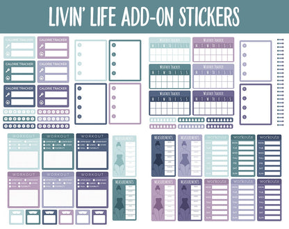 Livin' Life Add-On Digital Stickers | GoodNotes & iPad | Trackers, Budget, Fitness, Health, Habits