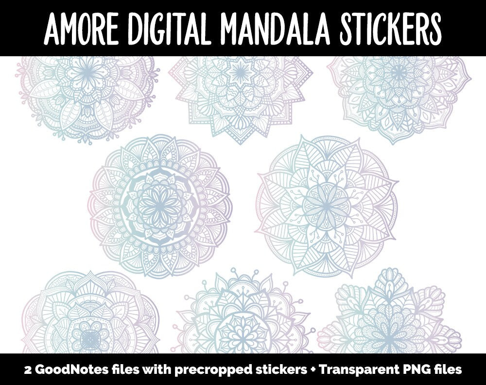 Amore Mandala Digital Planner Stickers