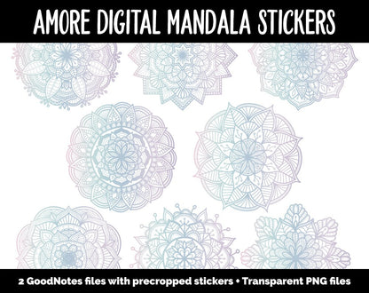 Amore Mandala Digital Planner Stickers