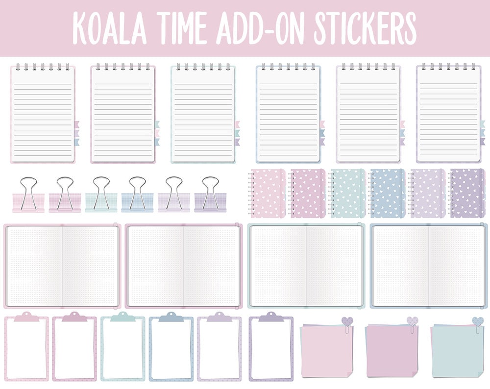 Koala Time Add-On Digital Stickers | GoodNotes & iPad | Trackers, Budget, Fitness, Health, Habits