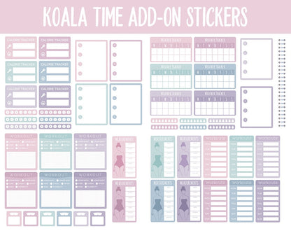 Koala Time Add-On Digital Stickers | GoodNotes & iPad | Trackers, Budget, Fitness, Health, Habits